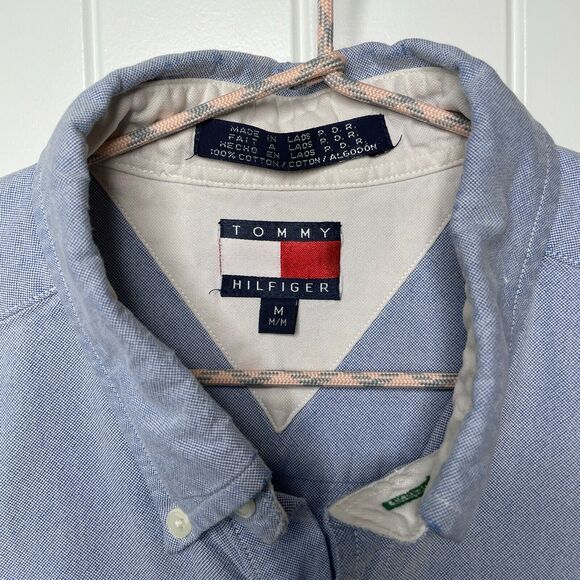 Vintage Tommy Hilfiger Chambray Full Button Down Denim Shirt Men's Size Medium M - Picture 2 of 11